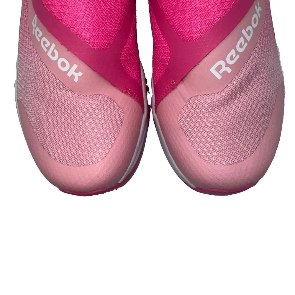 Reebok Equal Fit Kid`s  Running Shoes Girls Pink Slip On Size 7